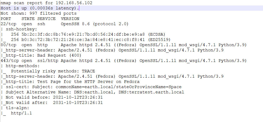 Earth NmapOutput