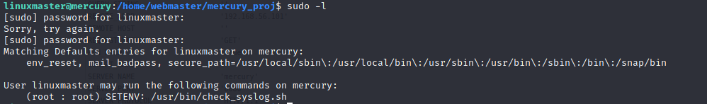 Mercury linuxmaster_sudo