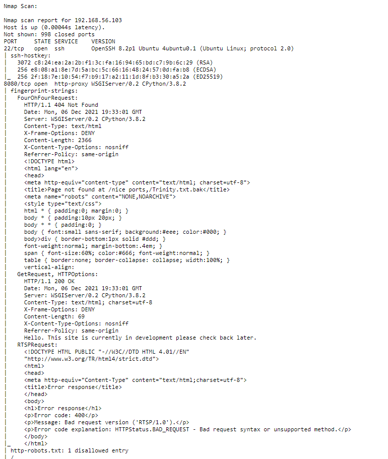 Mercury NmapOutput